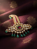 Ishhaara Gold Plated Red And Green Rajput Kundan Kalangi