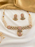 Ishhaara Gold Plated Stone Studded And Beaded Jewellery Set