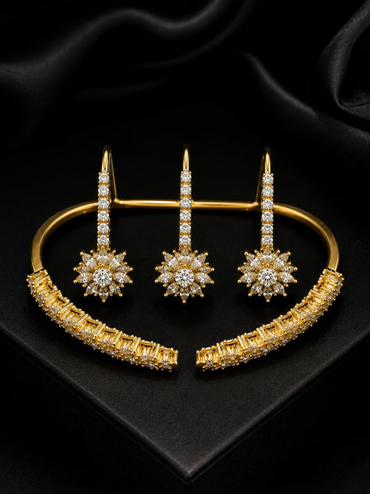 Ishhaara Gold Plated Stone Studded Palm Cuff