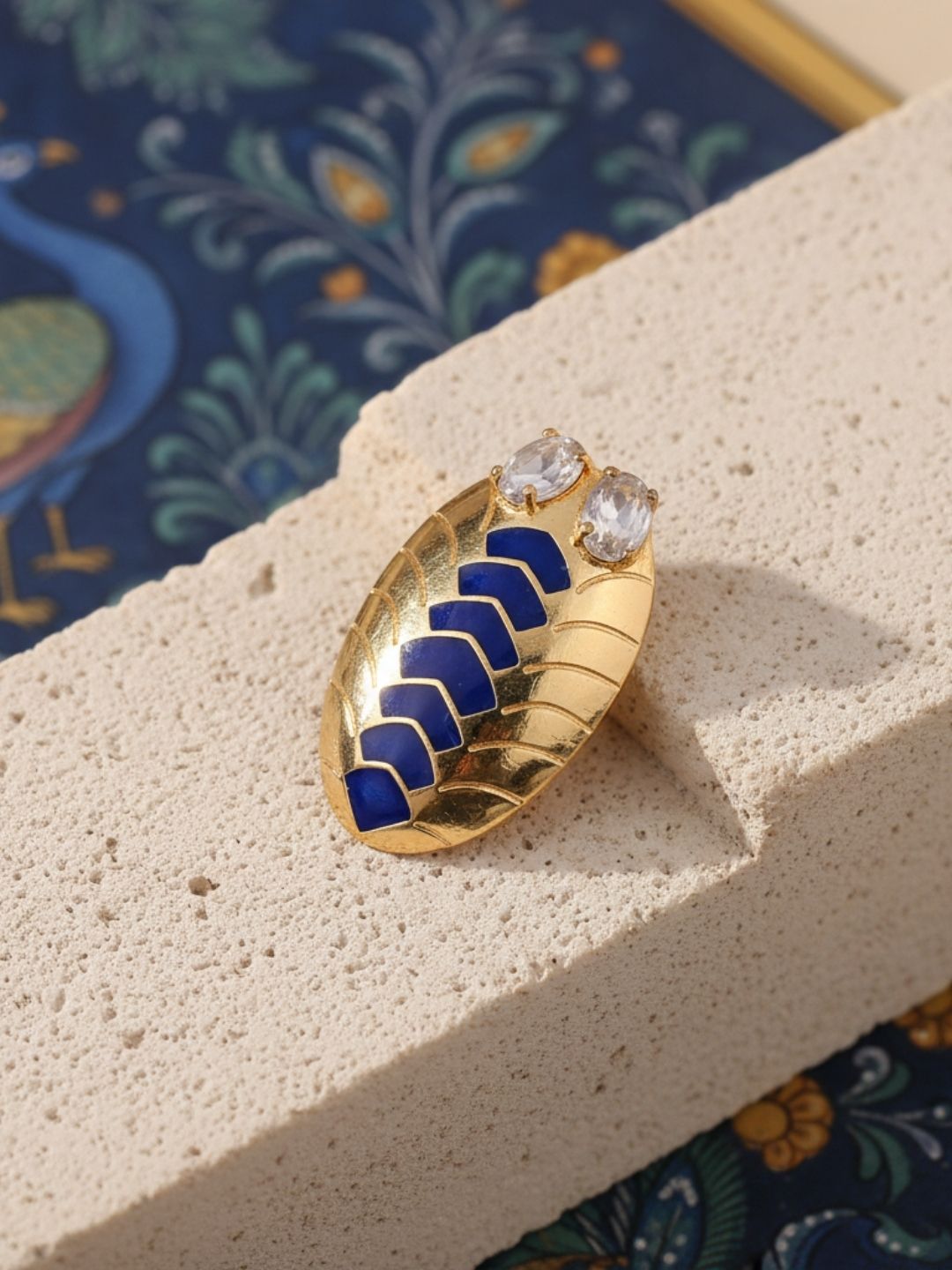 Ishhaara Gold Plated Stones Studded Brooch