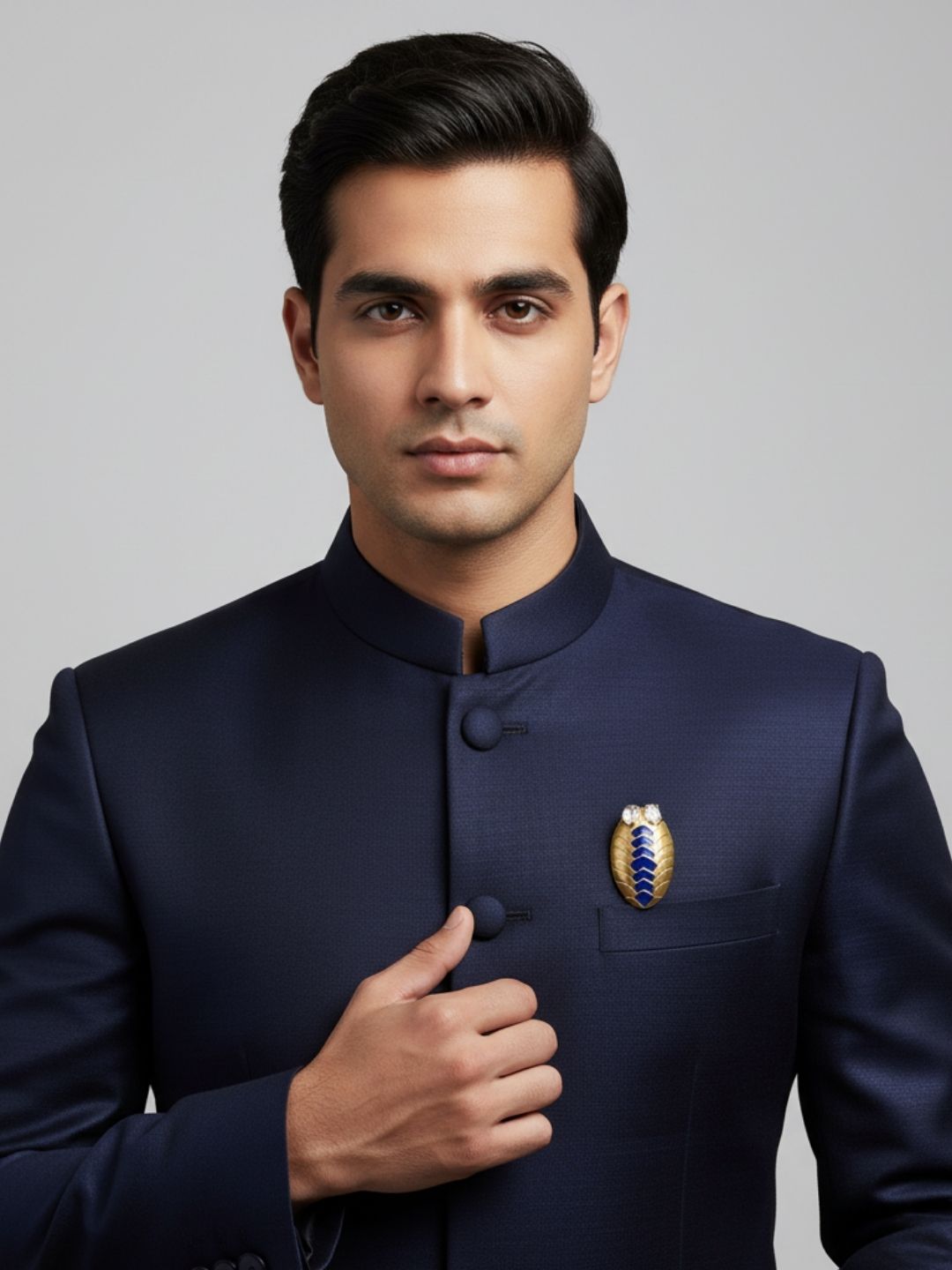 Ishhaara Gold Plated Stones Studded Brooch