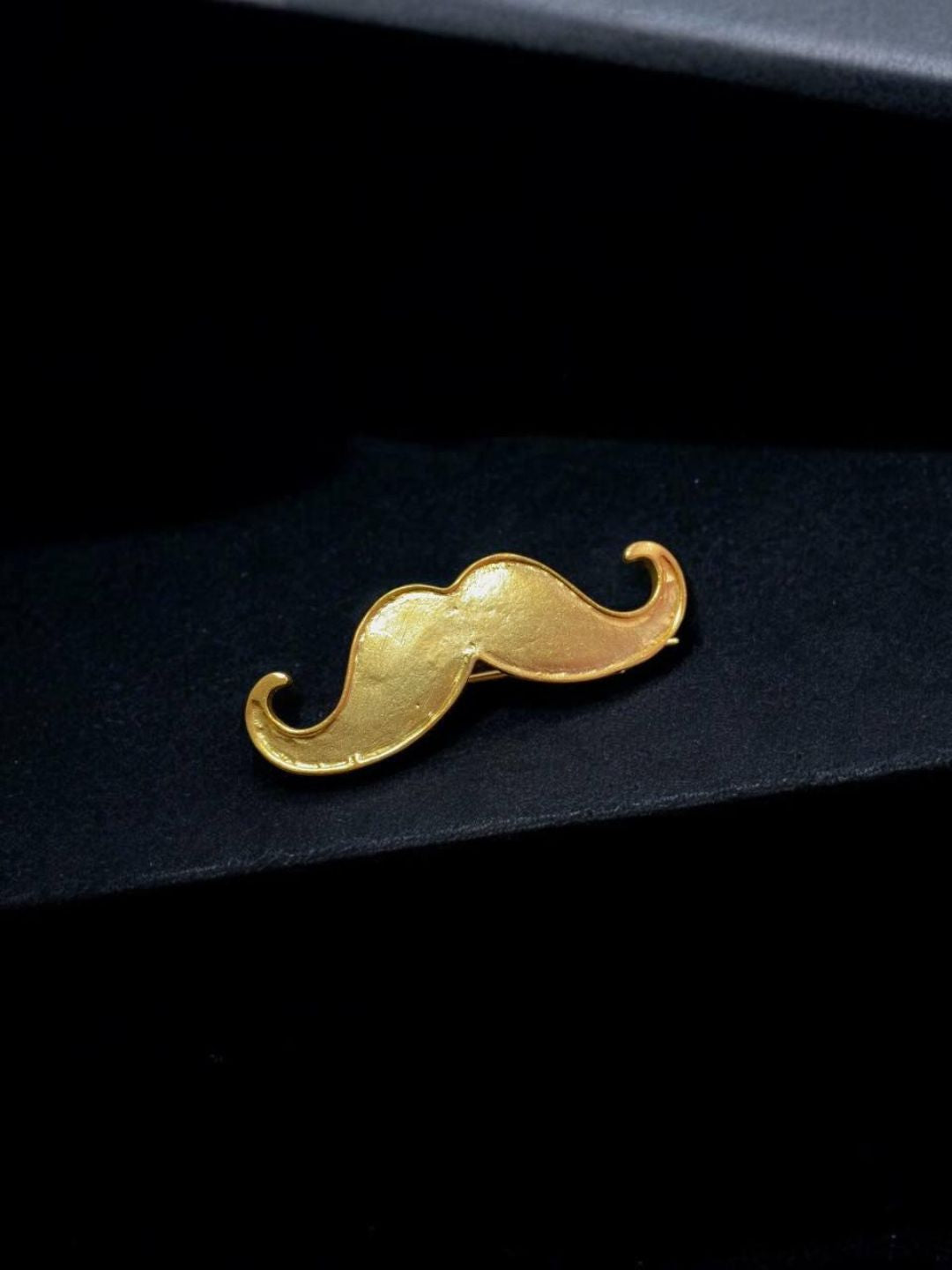 Ishhaara Gold Plated Trendy Moustache Brooch