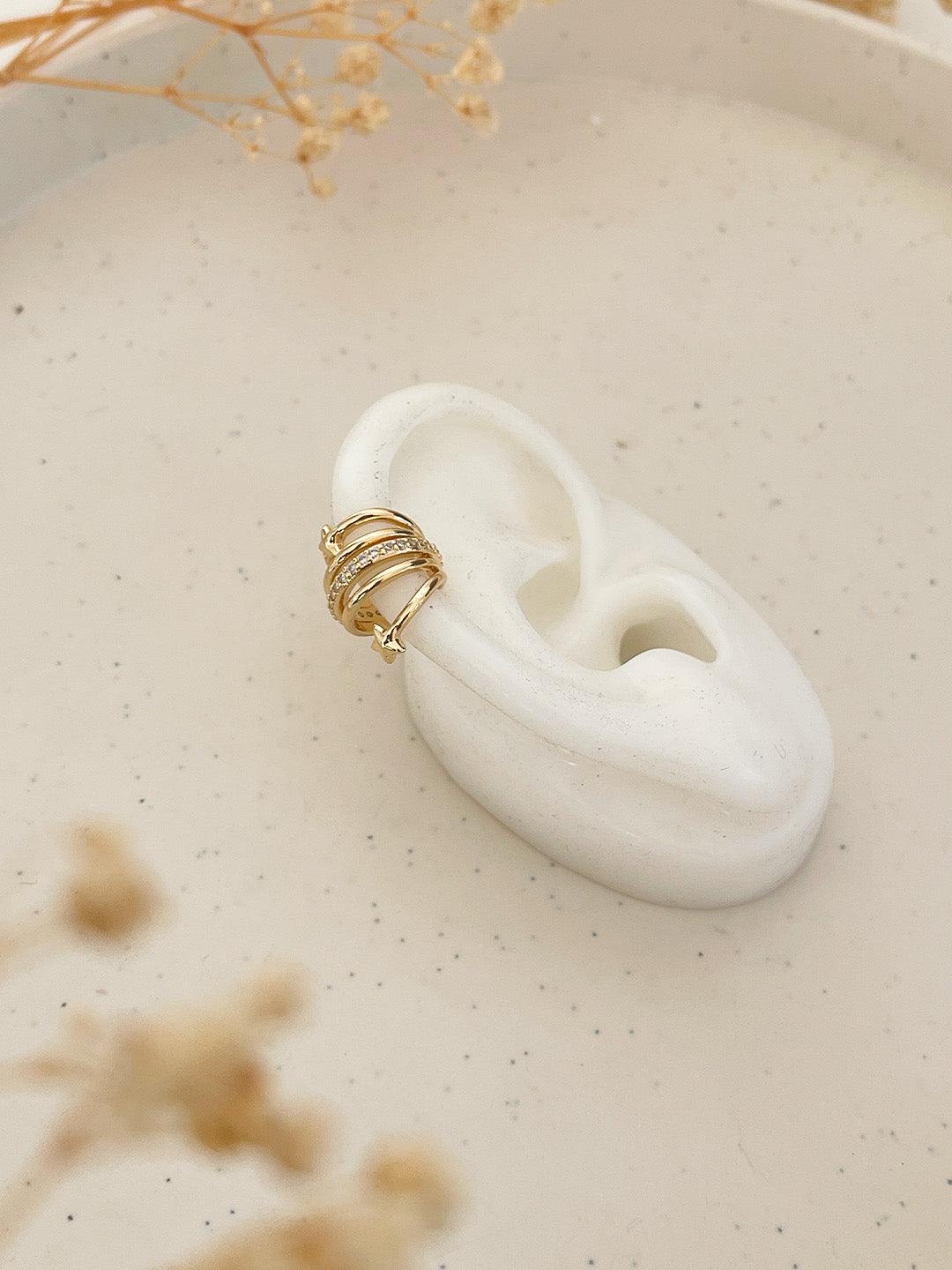 Ishhaara Gold Plated Zircons Ear Cuff