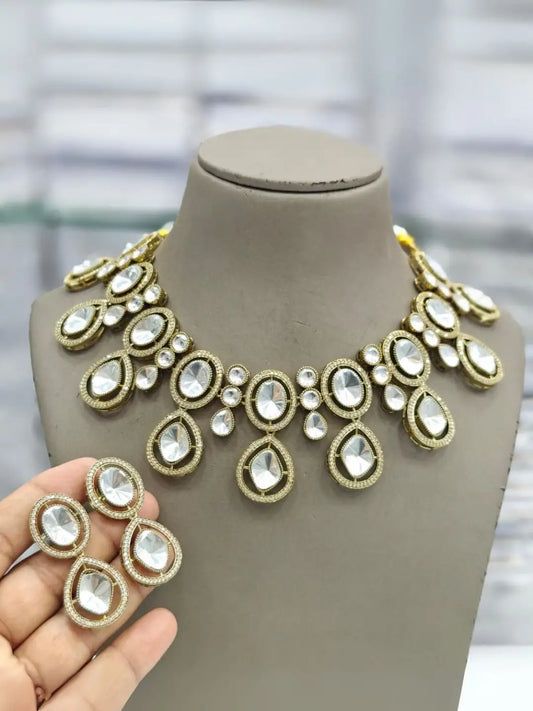 Ishhaara Gold Polki Necklace Set