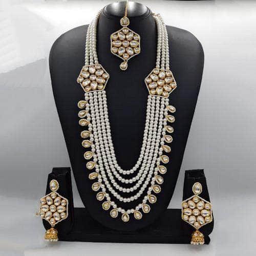 Ishhaara Side Plygon Patch Necklace Set