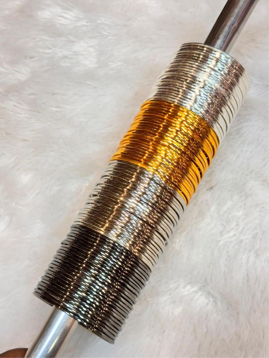 Ishhaara Gold Silver Bangle Stack - handcrafted Indian jewellery