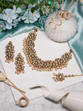 Ishhaara Gold Simple Kundan Choker with Pearls Necklace Set