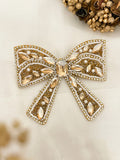 Ishhaara Gold Stylish Cute Bow Hairclip