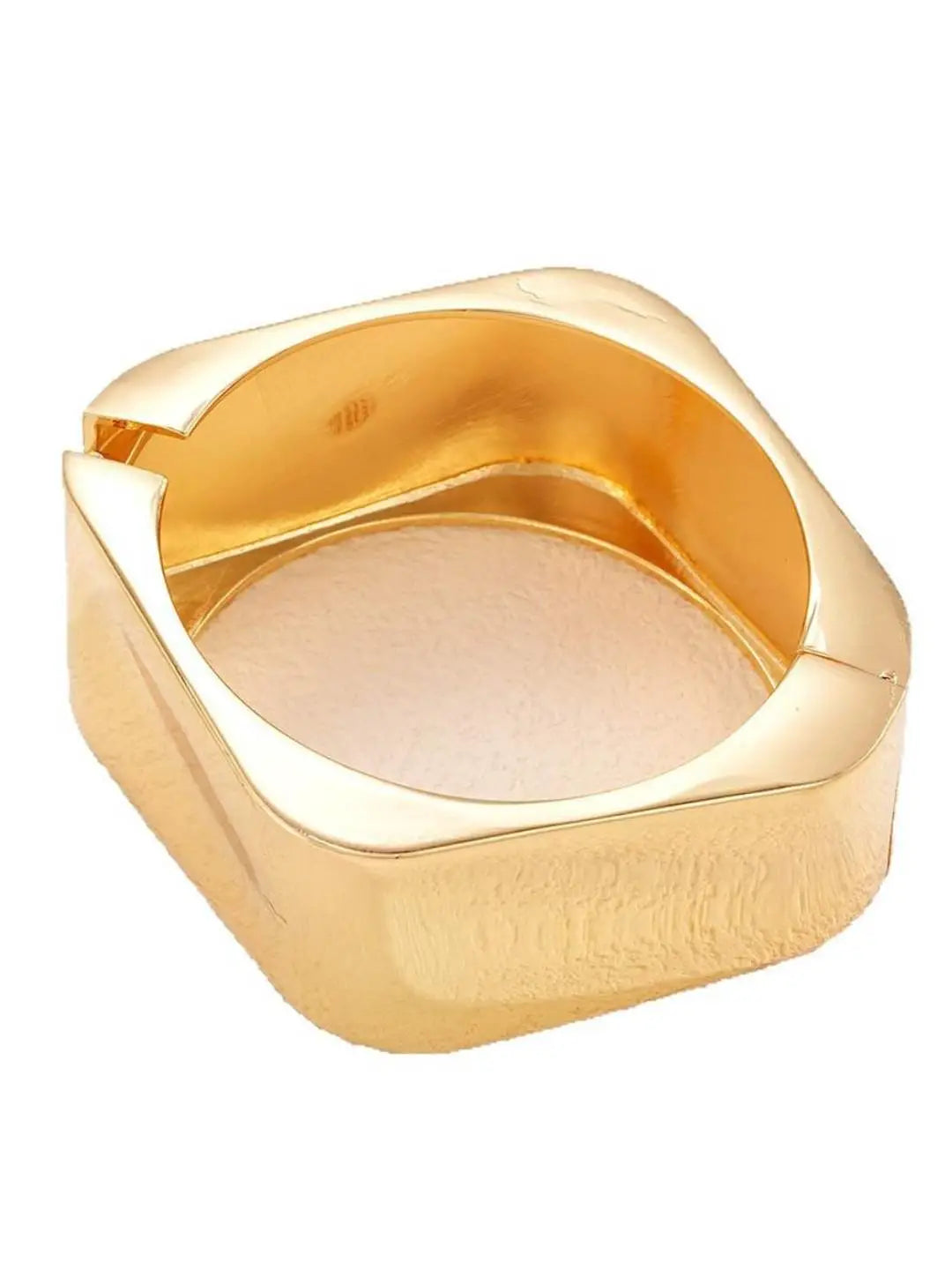 Ishhaara Gold Toned Geometric Bangle Bracelet
