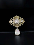 Ishhaara Gold Victorian Style Drop Brooch