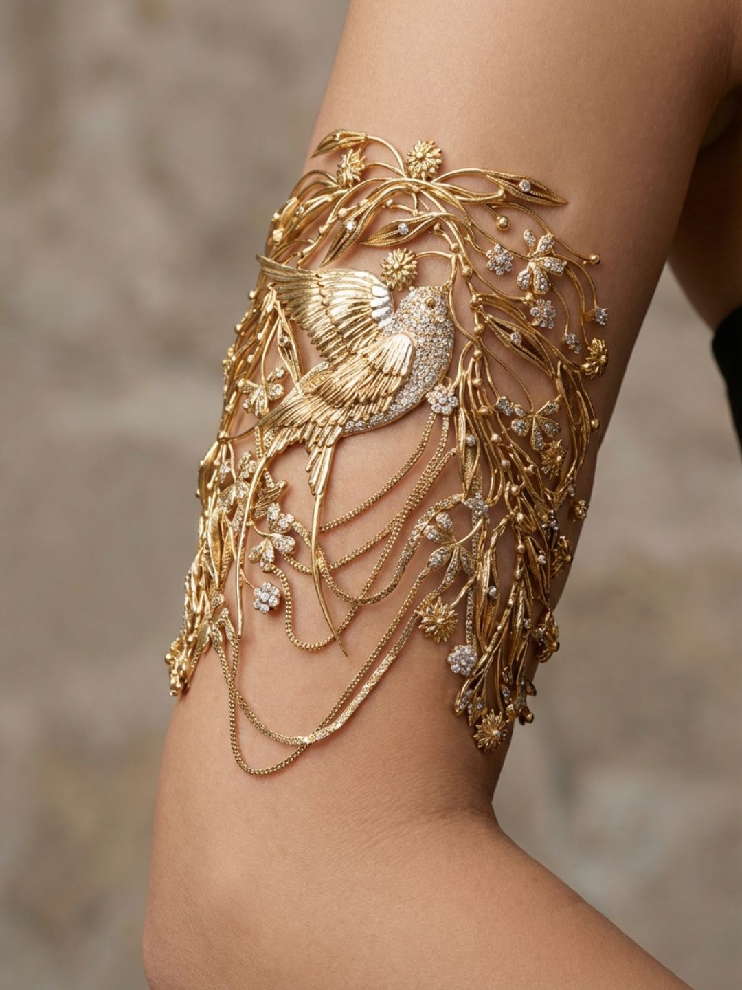 Ishhaara Golden Cascade Arm Cuff