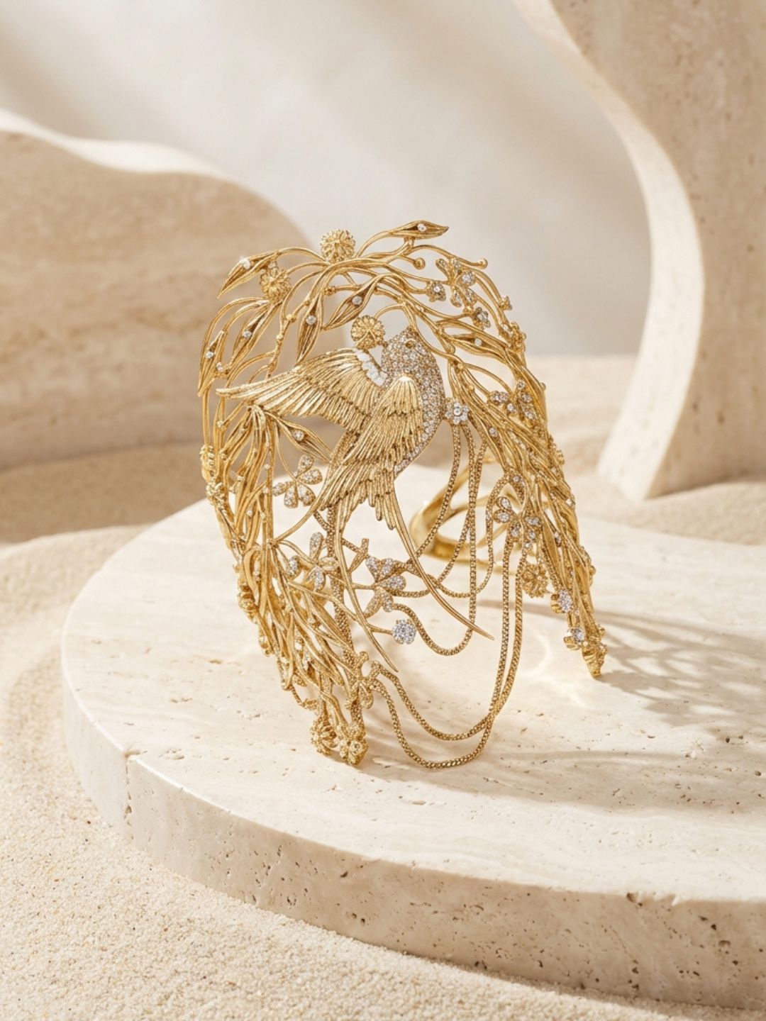 Ishhaara Golden Cascade Arm Cuff
