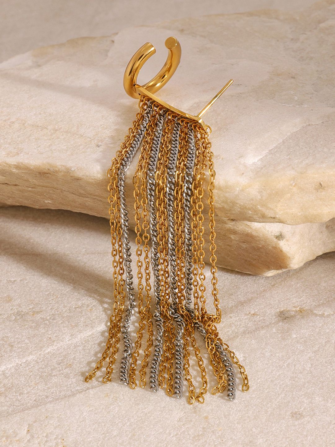 Ishhaara Golden Cascade Ear Cuff