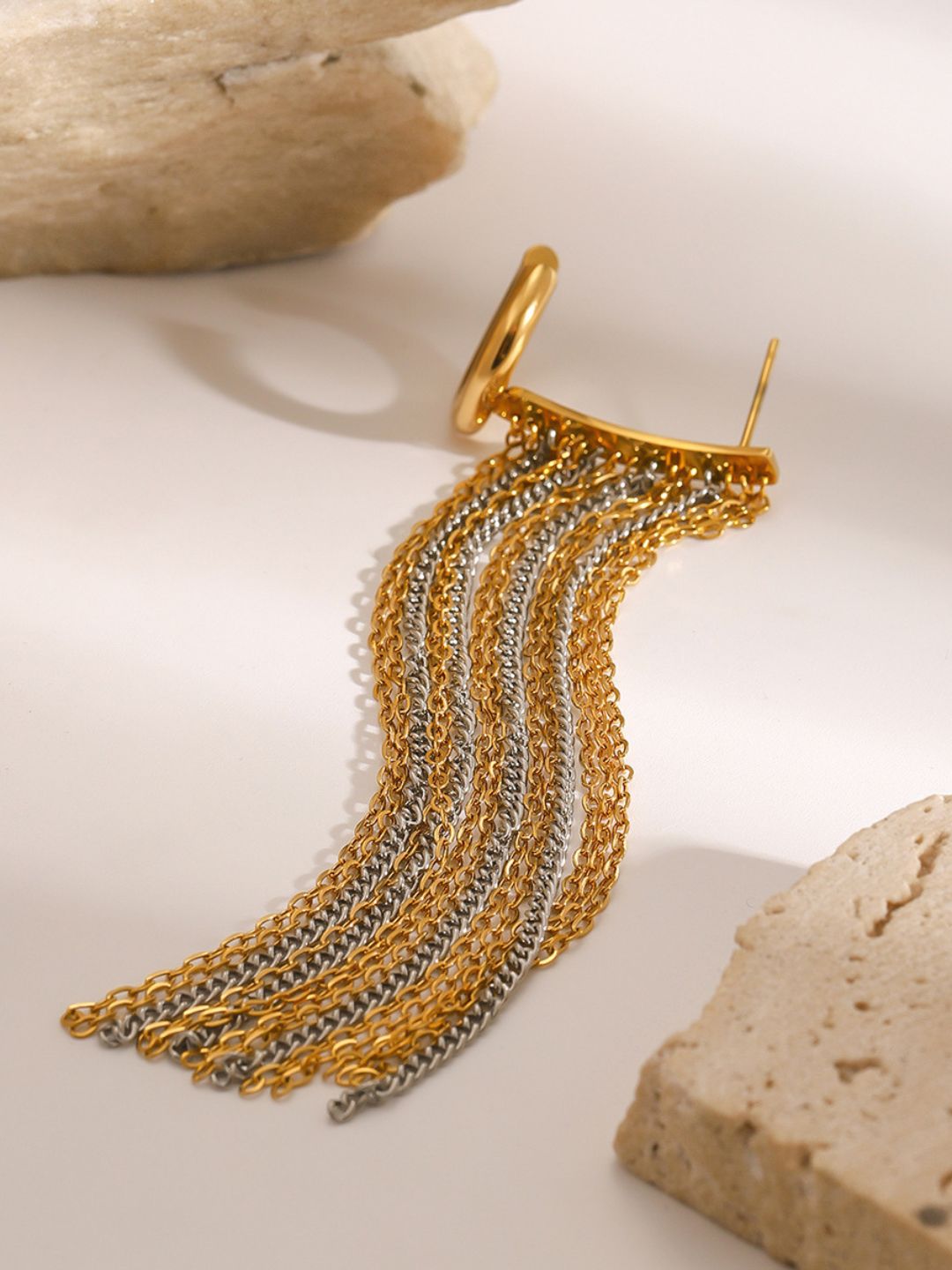 Ishhaara Golden Cascade Ear Cuff