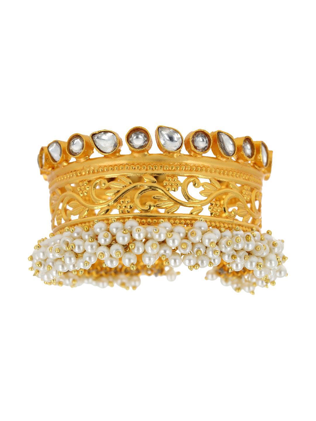 Ishhaara Golden Filigree Pearl Kada