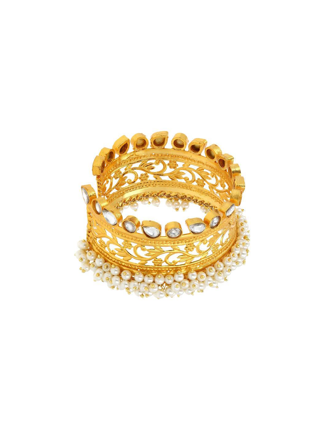 Ishhaara Golden Filigree Pearl Kada