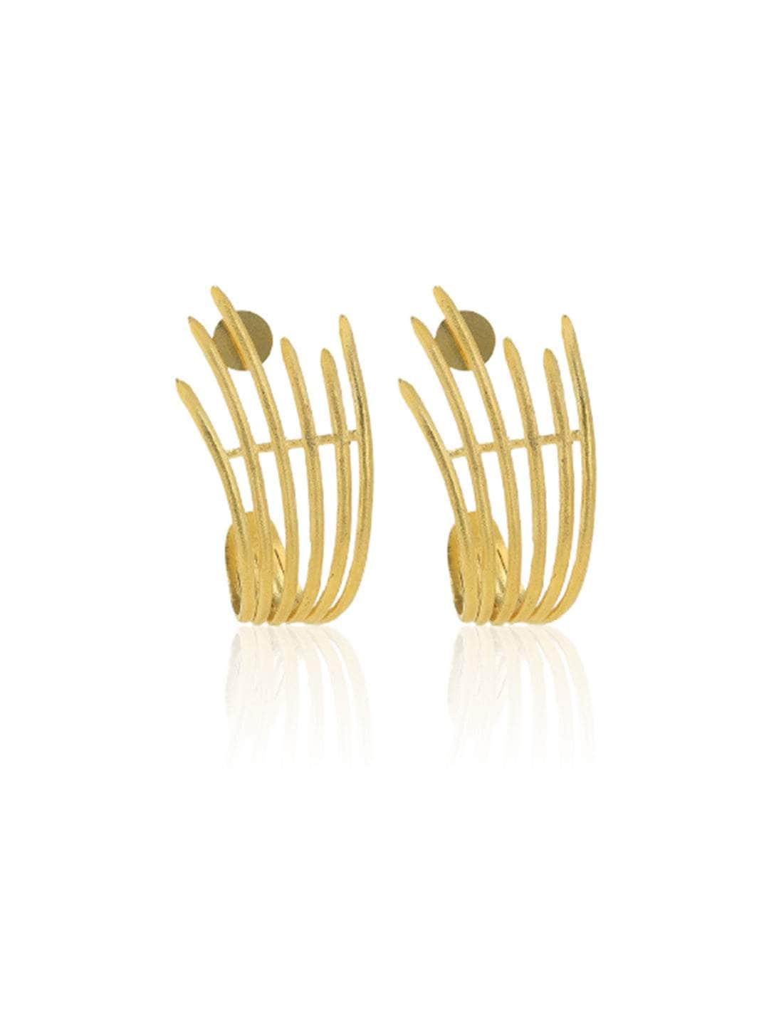 Ishhaara Golden Flame Stud Earring