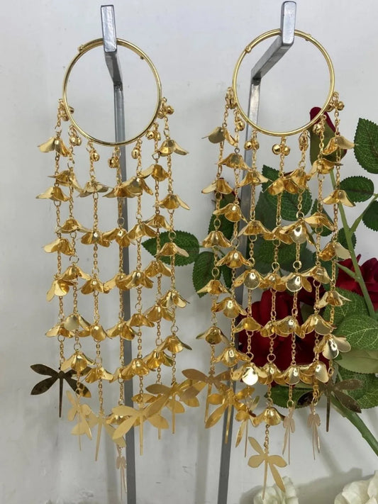 Ishhaara Golden Floral Dragonfly Bridal Kaleera
