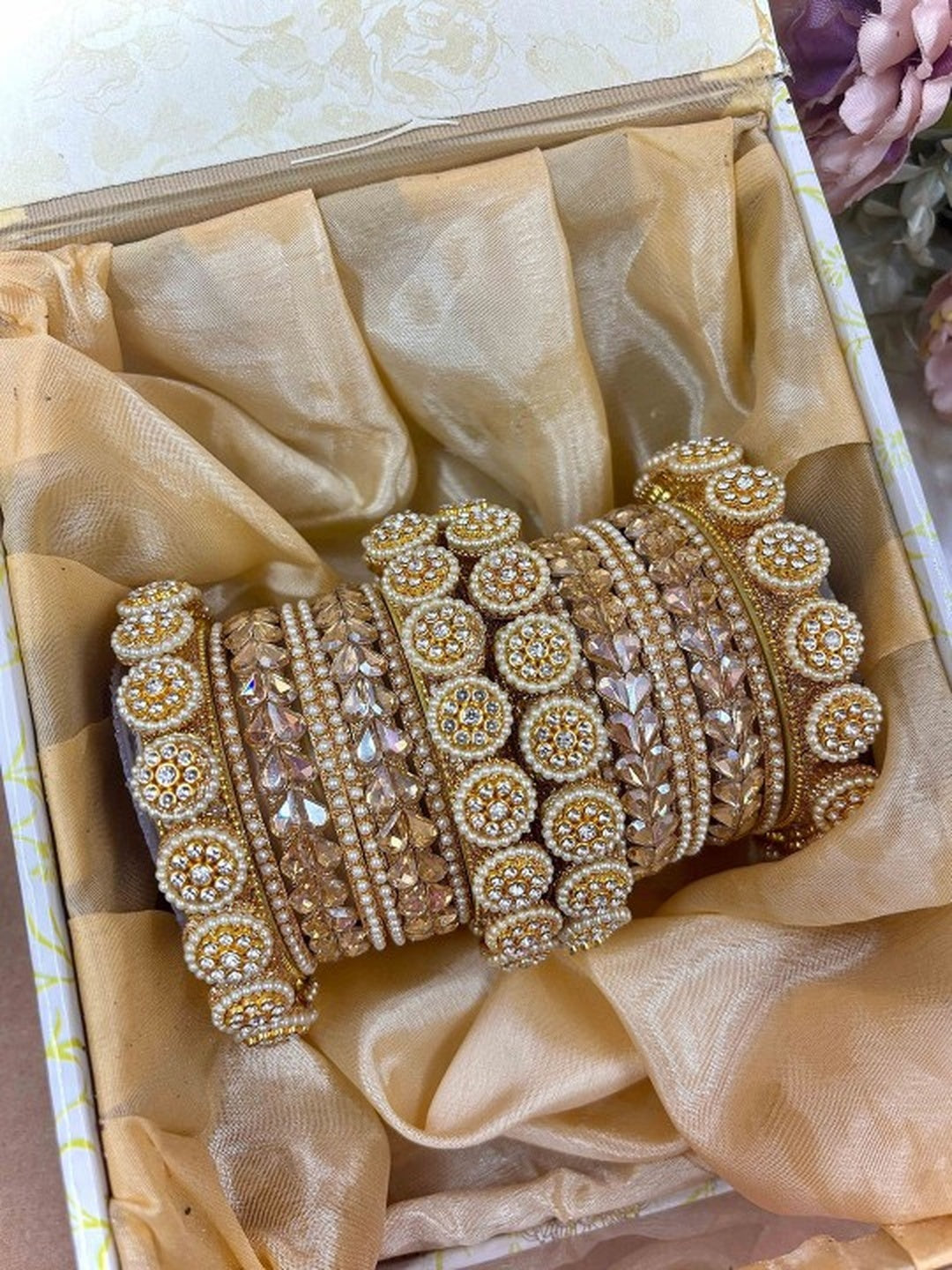 Ishhaara Golden Kundan Chura Set