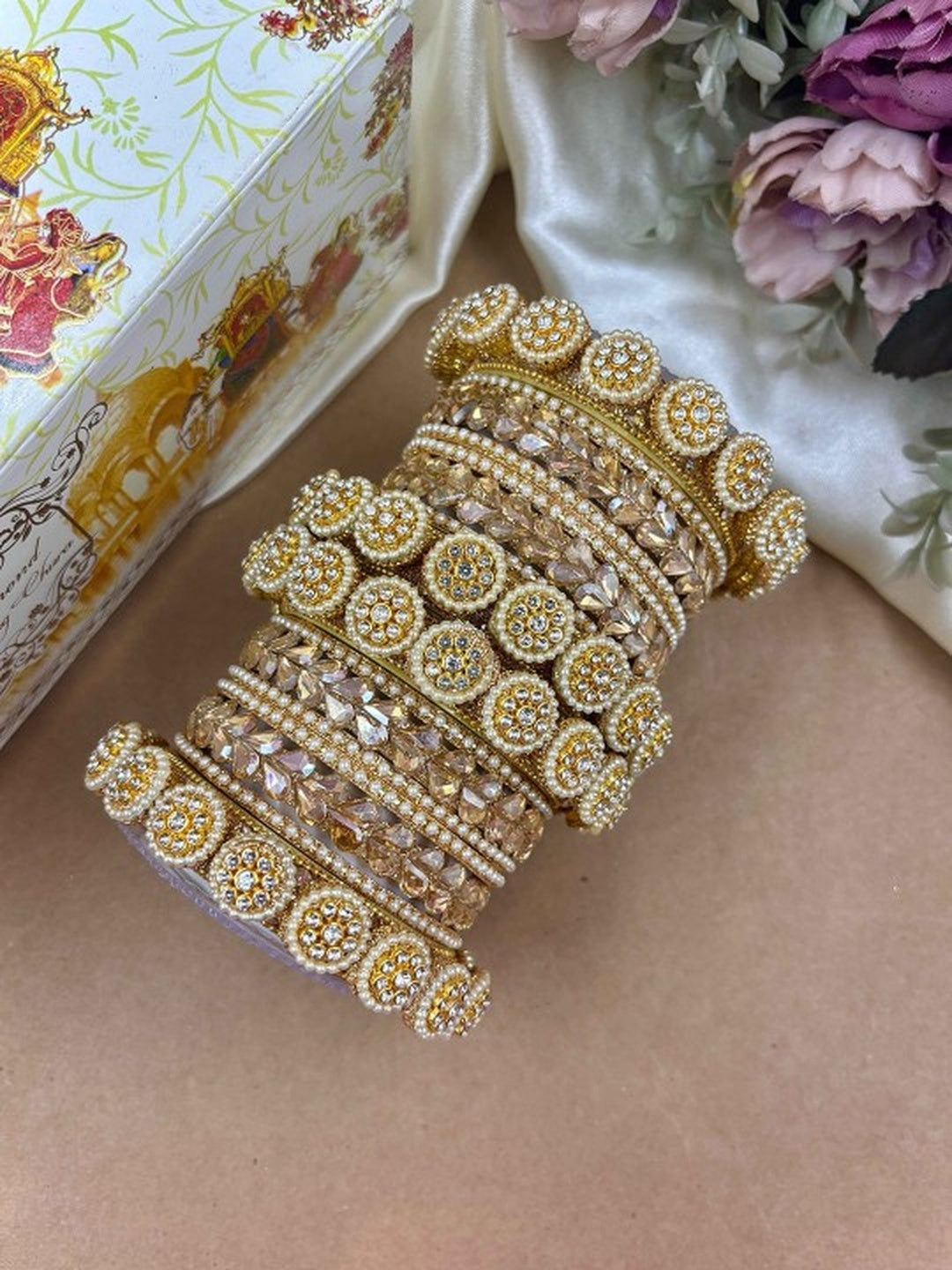 Ishhaara Golden Kundan Chura Set