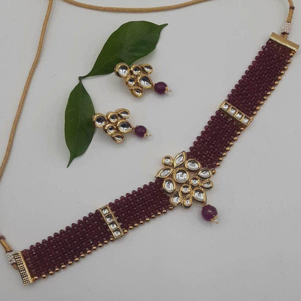 Ishhaara Golden Line Mat Choker