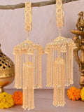 Ishhaara Golden Long Heavy Kaleera With Pearl Studded Bangles