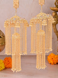 Ishhaara Golden Long Heavy Kaleera With Pearl Studded Bangles