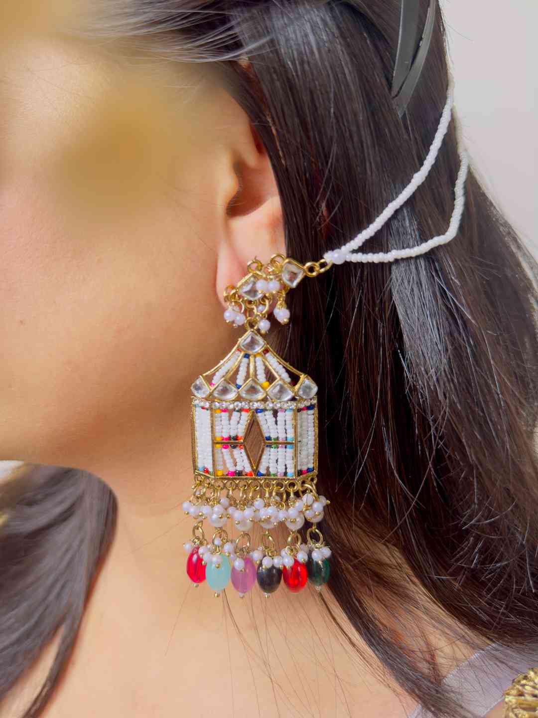 Ishhaara Golden Palki Sahara Earring