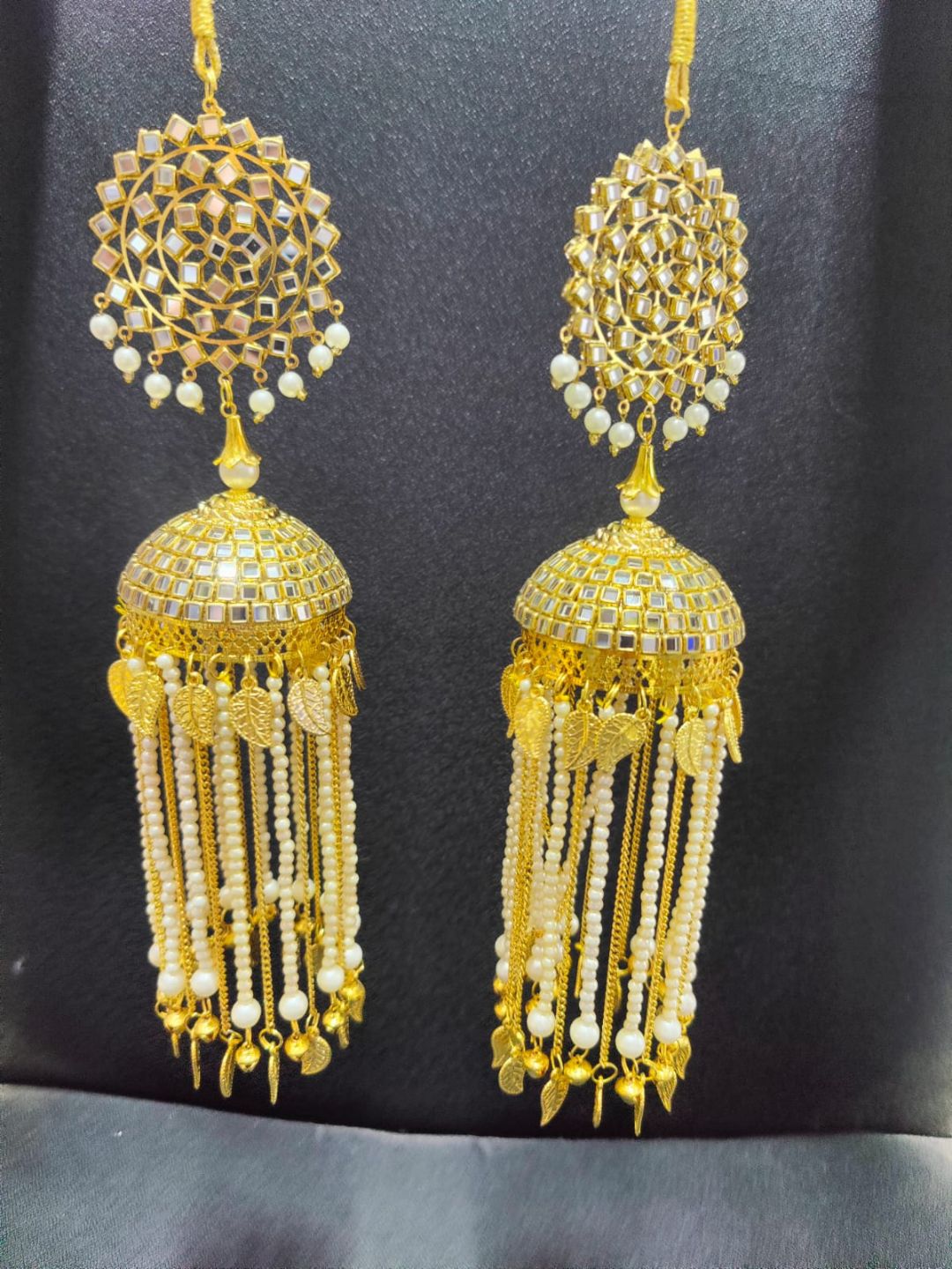 Ishhaara Golden Polished Sheesh Pearl And Kundan Studded Kaleera