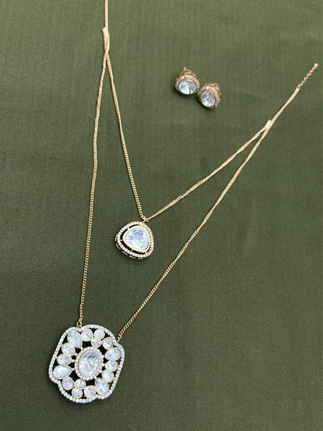 Ishhaara Golden Prashansa Zirconia Jewelry Set