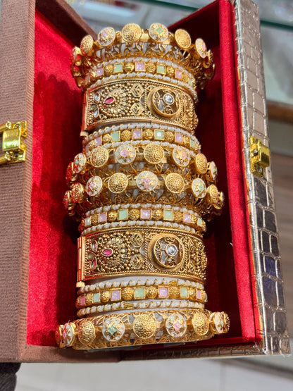 Ishhaara Golden Rajwadi Temple Bridal Chooda