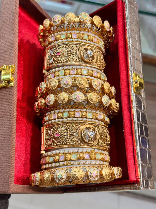 Ishhaara Golden Rajwadi Temple Bridal Chooda