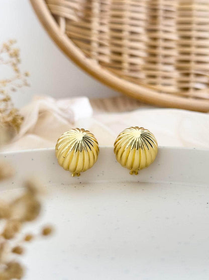 Ishhaara Golden Ray Hoop Earrings