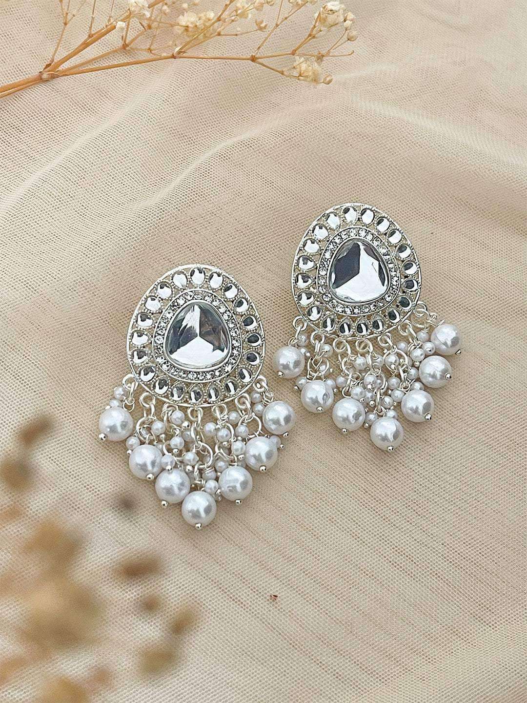 Ishhaara Golden Reshmi Ethnic Earrings