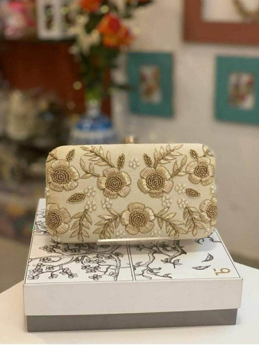 Ishhaara Golden Sunshine Box Clutch