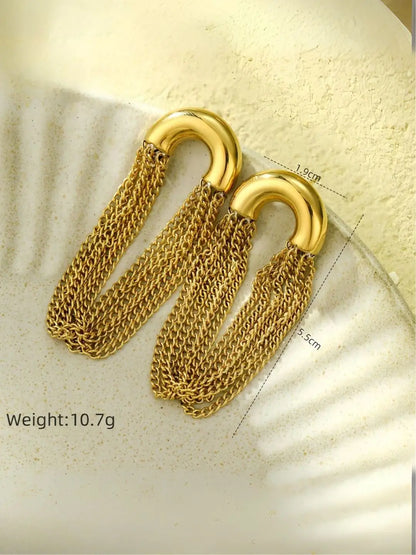 Ishhaara Golden Tassel Mini Earring