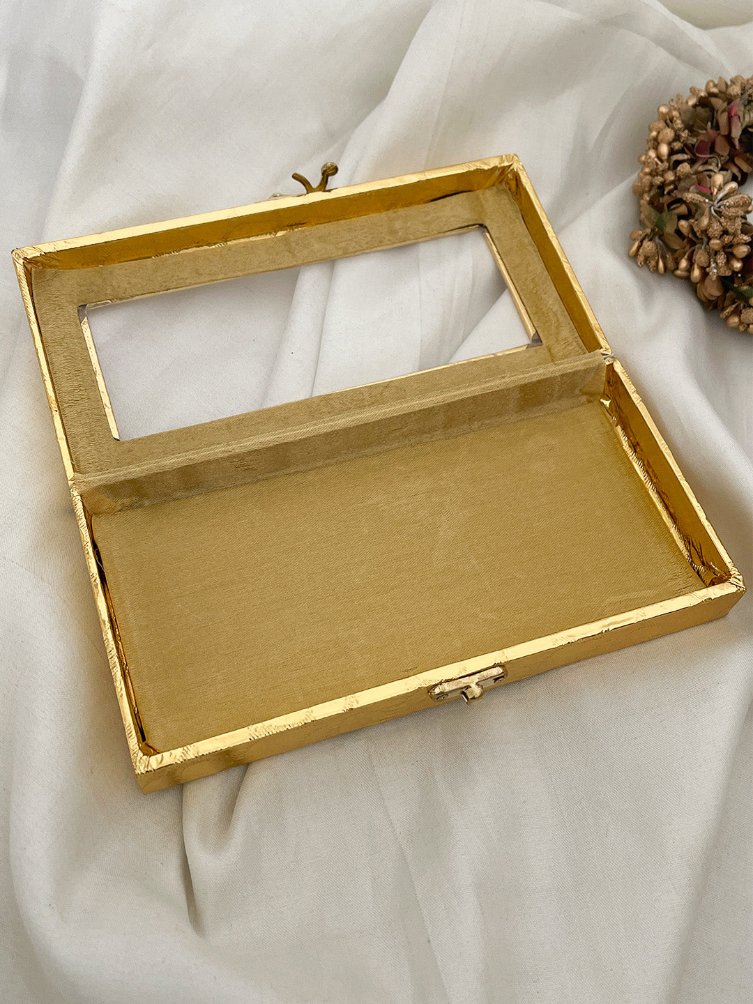 Ishhaara Golden Transparent Cash Box