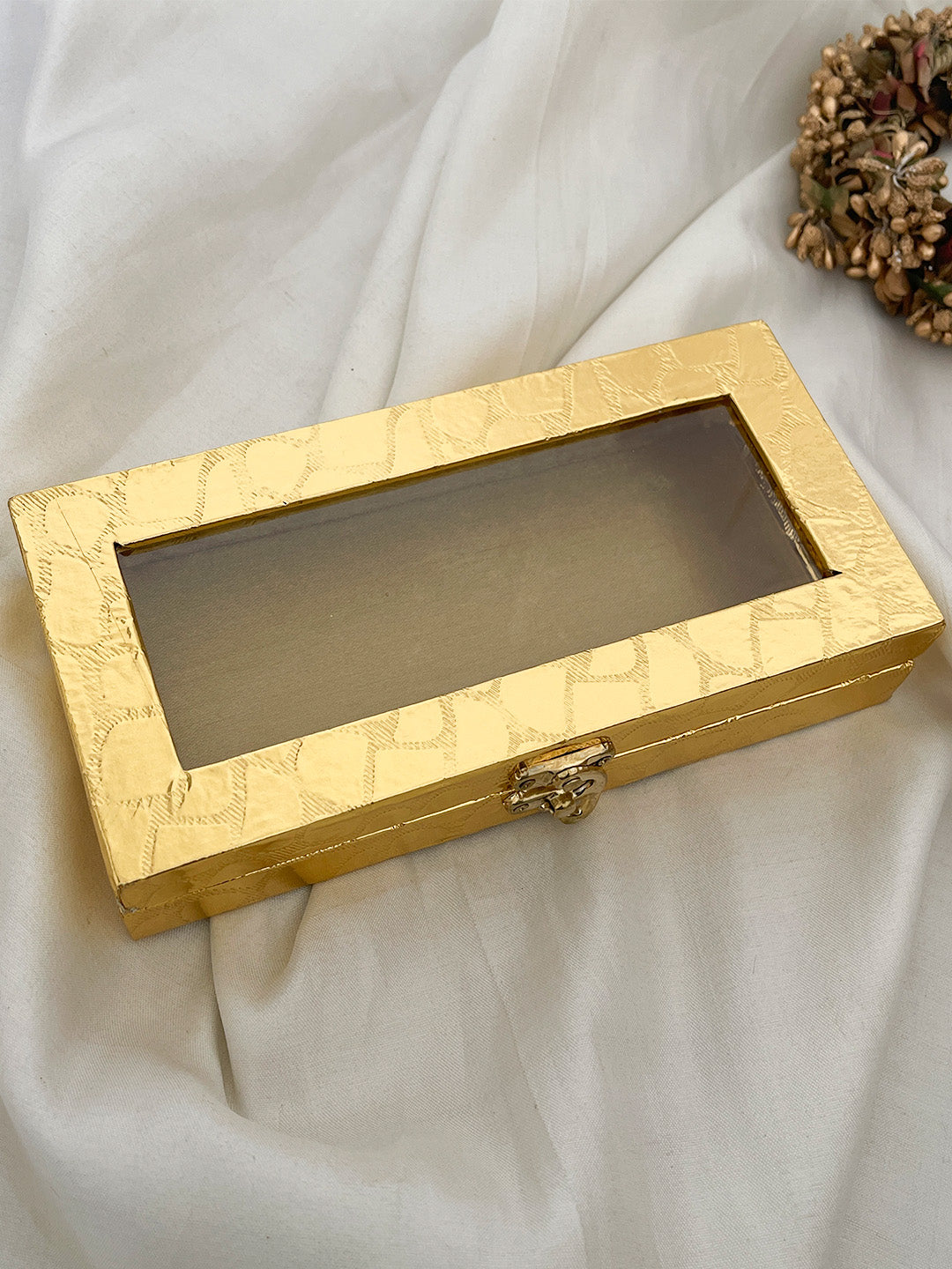 Ishhaara Golden Transparent Cash Box