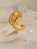 Ishhaara Golden Zircon C Shaped Earrings