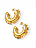 Ishhaara Golden Zircon C Shaped Earrings