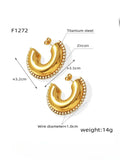 Ishhaara Golden Zircon C Shaped Earrings
