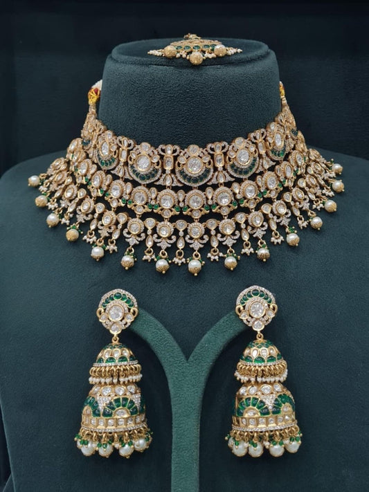 Ishhaara Kundan Temple Necklace Set — handcrafted Indian jewellery