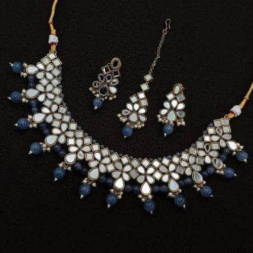 Ishhaara Simple Mirror Necklace Set