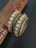 Ishhaara Meenakari Oval Shaped Kundan Bangles