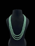 Ishhaara Green 3 Line Pearl Mala Necklace