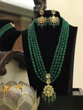 Ishhaara Green 4 Layered Long Pendant Necklace