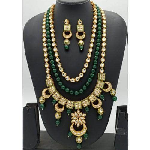 Ishhaara Green 5 Chand Long Rahi Haar Necklace