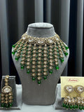 Ishhaara Green Antique Gold Plated Kundan Necklace