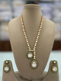 Ishhaara Green Asymmetric Stylish Polki Kundan Necklace