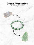 Ishhaara Green Aventurine And White Agate Bracelet